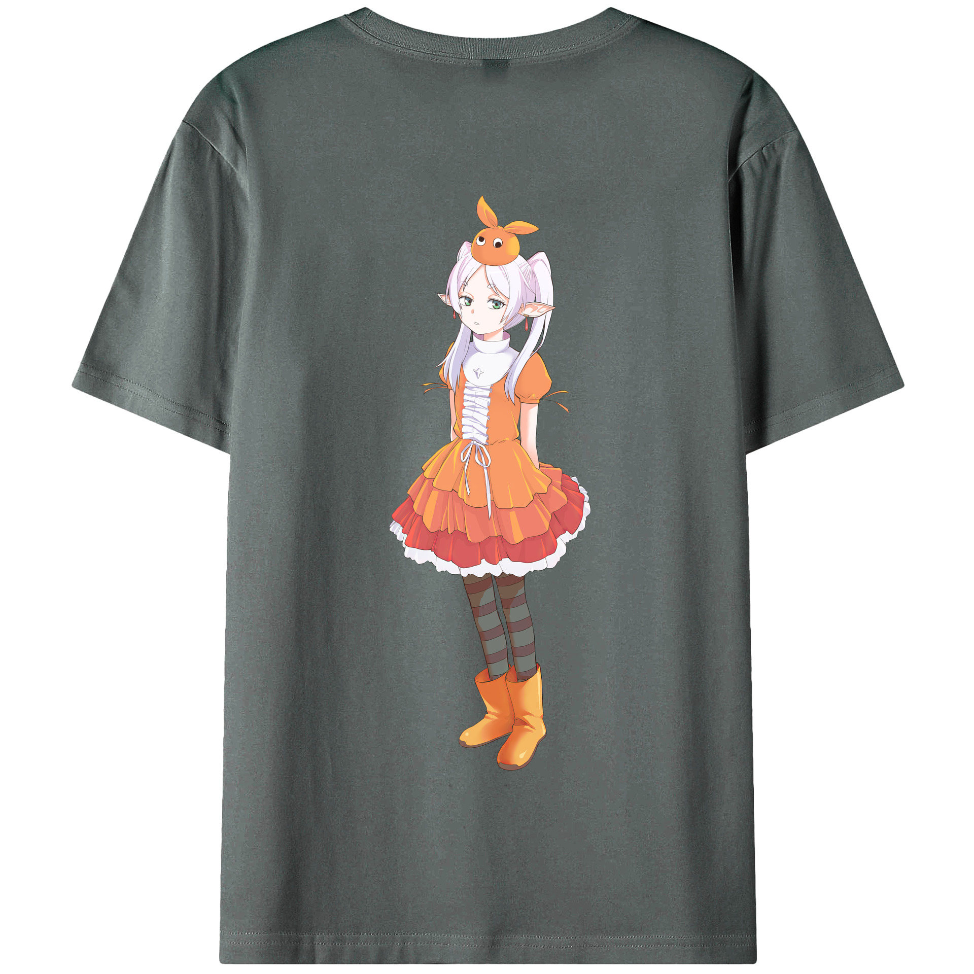 （画像用） 葬送のフリーレン Frieren 綿100％半袖Tシャツ（背面プリント）